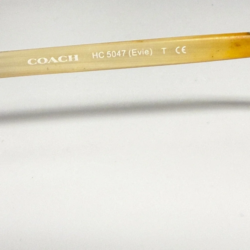 Coach HC 5047 Evie Eyeglasses‎ Satin Black Ivory Horn 9160 52-17-135 Frames